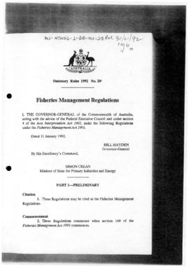 Fisheries Management Regulations